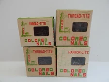Lot of 4 Vintage HSC Harbor Lite & Thread Tite Colored Nails in boxes JAPAN 