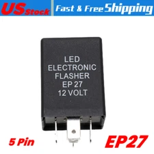 5 Pin EP27 FL27 Electronic LED Flasher Relay Fix As Turn Signal Hyper Flash 1PC