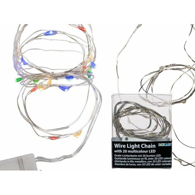 Wire Light Chain with 20 Colourful LEDs For Christmas Gifts Decorations
