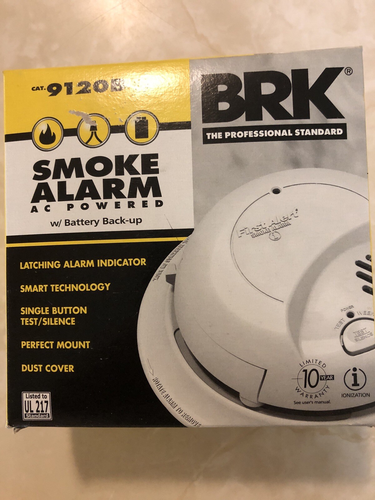 ** BRK 9120B ** First Alert SMOKE ALARM DETECTOR* Hardwired with