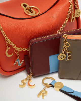 Mulberry 🌸 Letter P Purse Bag Charm Keyring Enamel RRP £65 UK