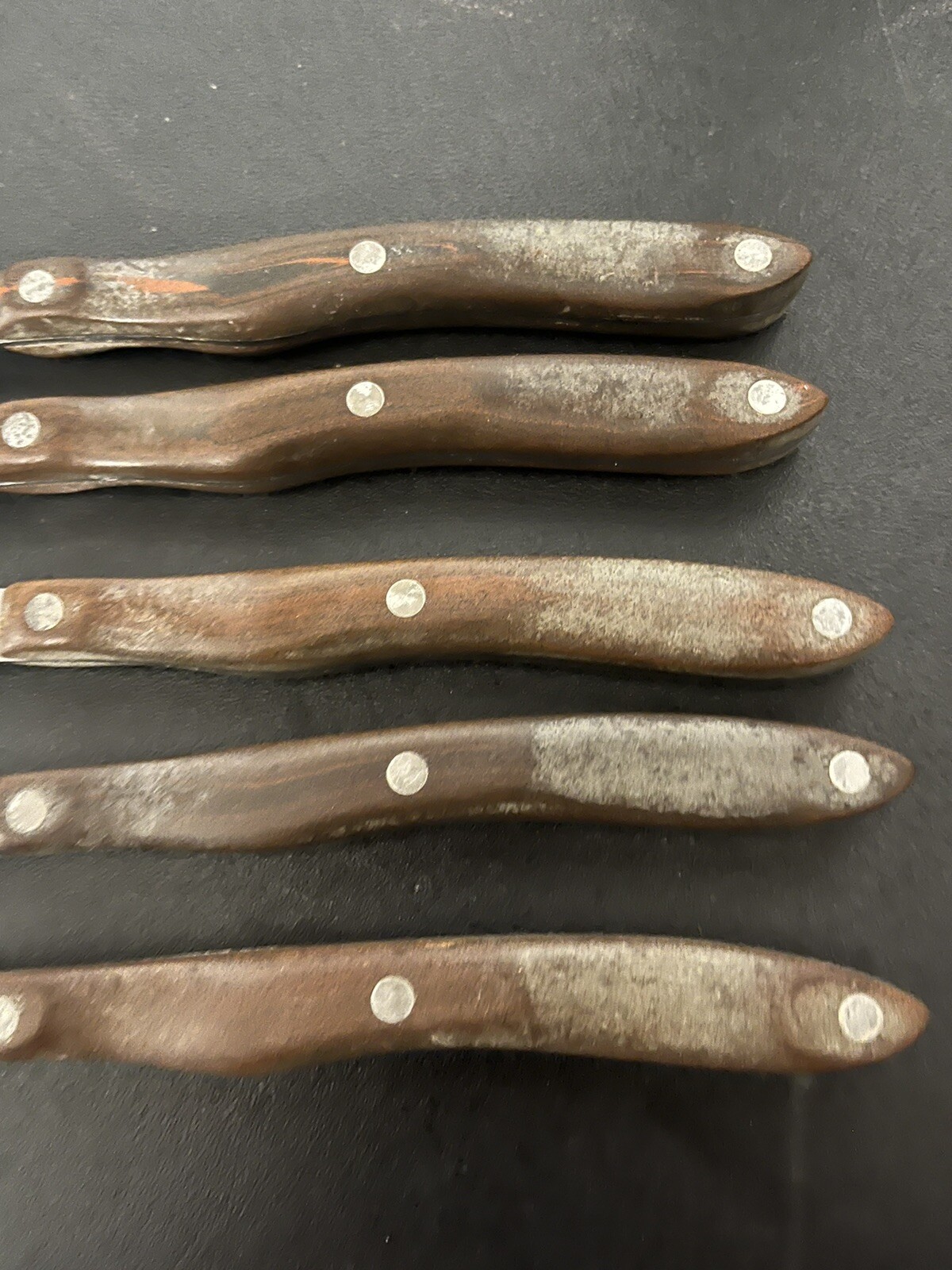 6 Vintage Cutco 1059 Table Serrated Steak Knife Set Brown Stainless