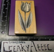 TULIP ETCHING FLOWER long stem RUBBER STAMPS HERO ARTS F1936 CREAKYATTIC