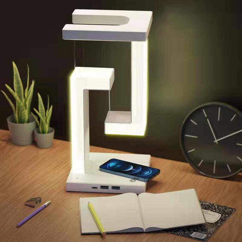Smartphone Wireless Charging Suspension Creative Floating Balance Table Lamp-image