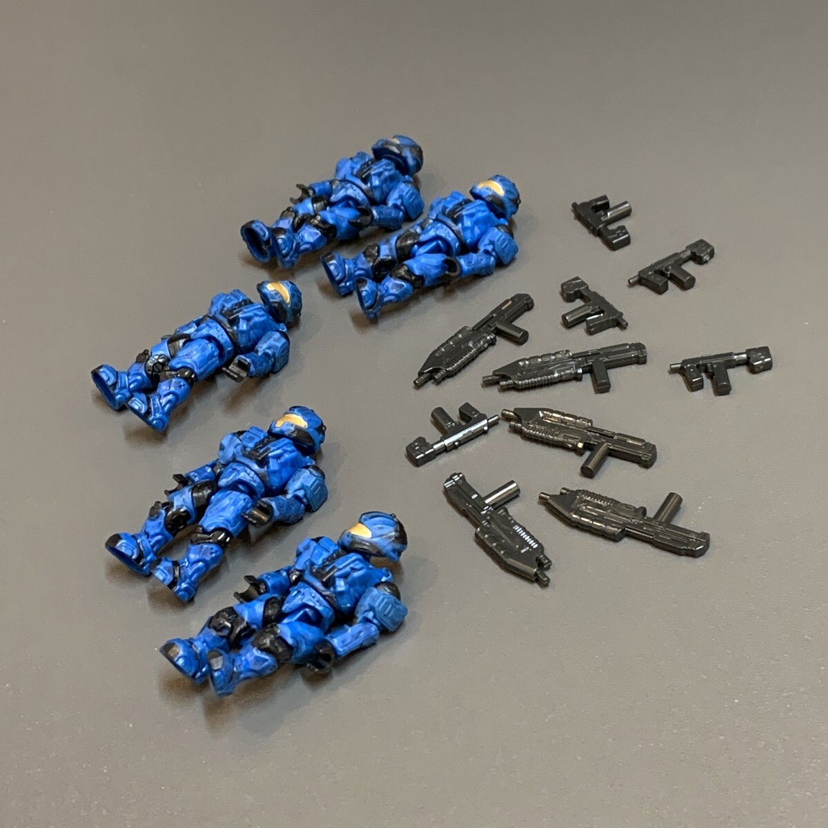 5x HALO MEGA BLOKS UNSC COBALT BLUE CQB SPARTAN MINI FIGURE 97001