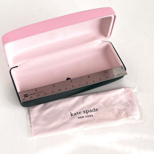 Kate Spade Sunglasses Hardcase W/cleaning Cloth Pink Green Sunshine Clam Shell - Picture 5 of 6
