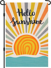 Hello Sunshine Summer Garden Flag 12X18 Inch, Double Sided Holiday Burlap Yard F