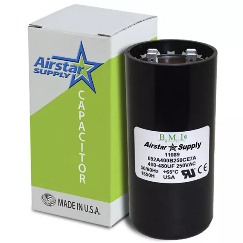 400 - 480 uF x 220/250 VAC  BMI Motor Start Capacitor # 092A400B250CE7A  USA