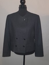 Harve Bernard Union Made 100 Wool Dark Gray Blazer Formal Jacket Size 14 Large L