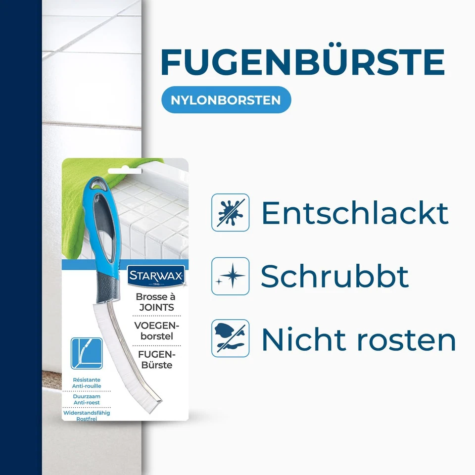 Fugenbürste - Ideal zum Putzen von Fliesenfugen Winkeln und Ecken Dank des sc... - Bild 2 von 4