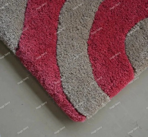 Alfombra de lana hecha a mano acolchada alfombra para estar 100 % habitación dormitorio moderna - Imagen 9 de 10
