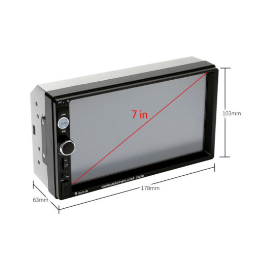 7" Double 2 DIN Car MP5 Player Bluetooth Touch Screen Stereo Radio With Camera - Picture 8 of 11