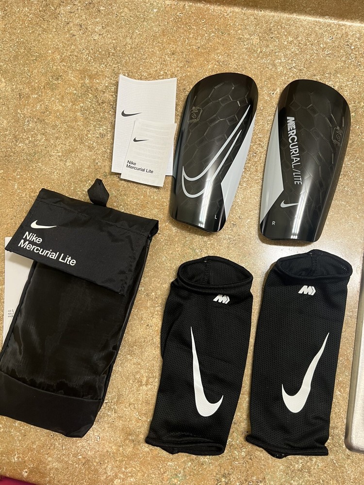 New Nike Mercurial Lite Black DV1771 010 Soccer Shin Guard Size Large
