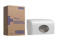 Kimberly Clark Aquarius Doppelrollen-Toilettenpapierspender 2 Kleinrollen, weiß