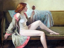 NUDE WITH MIRROR Accent Tile Mural Kitchen Bathroom Wall Backsplash 8x6
