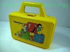 Fisher-Price 638 Plastic LunchBox 1979 ABC Yellow Divider Quaker Oats Co. Box