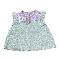 Roller Rabbit Medium Lilac Blouse Flouncy Feminine Beachy Fairycore Boho