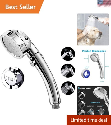 #ad 3 Setting Adjustable Shower Head with High Pressure amp; Easy Push Button Control $15.99