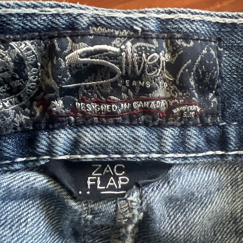 Silver Jeans Co. ZAC Flap Men's 38X32 Destroyed Straight Leg Grunge Distressed - Picture 4 of 13