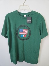 DSG Dicks Sporting Goods USA Flag Graphic T Shirt Mens Medium Green Big Moments