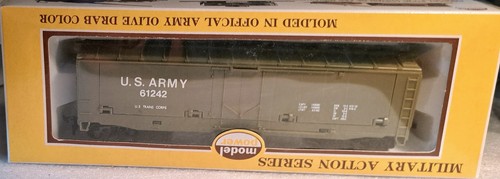 HO - Modelo Power 6124 Ejército de Estados Unidos 50' vagón de carga con cañones internos #61242 - Nuevo en caja Lote 2 | Zustand: New