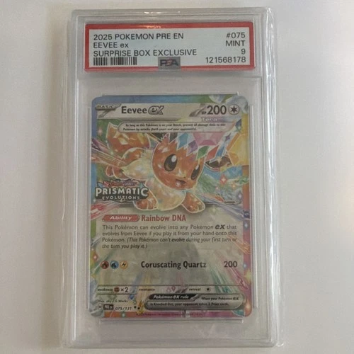 Pokémon Eevee ex Prismatic Evolutions Card 075/131 PSA 9 Basic Promo Holo 200 HP