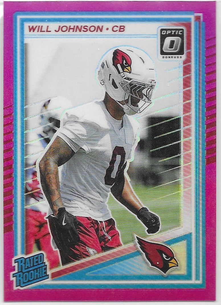 2025 Donruss Optic Pink #247 Will Johnson Rated Rookie Parallel Card