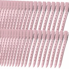 40 PCS 3.5 Inch Pink Duck Billed Clips,Metal Alligator Curl Hair Clips with Hole