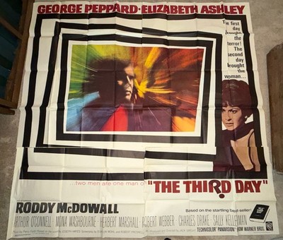 VTG Third Day MOVIE (1965) POSTER 6SH COMPLETE/EX George Peppard/Roddy McDowall