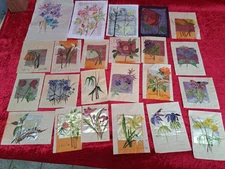 22 Beautiful Pictures, Hand-Painted Aquarelle: Flowers (Plant) , Signed