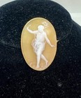 Isadora Duncan Dancer Woman Goddess Cameo Brooch 18K Gold Dancing Antique — photo 4