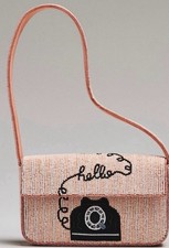 Image of Anthropologie NWT Fiona Call Me Telephone Hello Beaded Bag Purse New