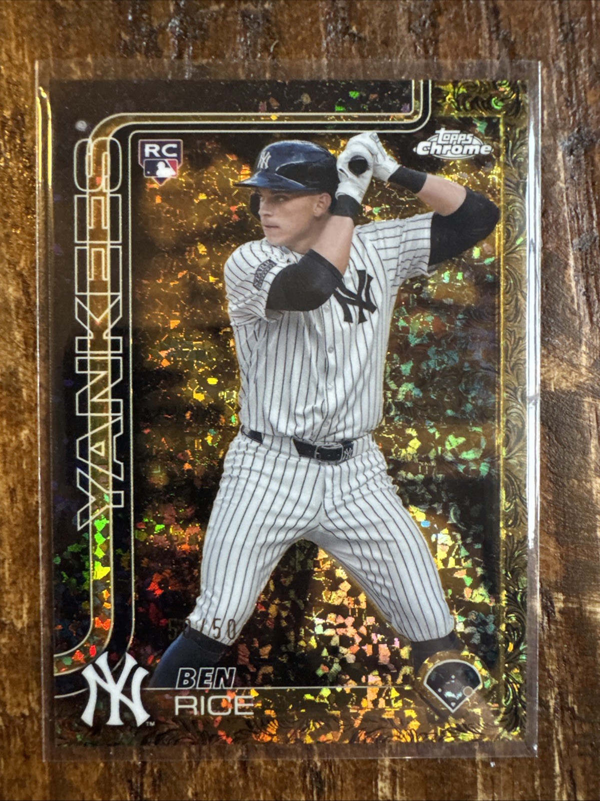 2025 Topps Chrome - Ben Rice #139 Gold Refractor /50 (RC)