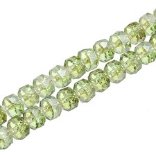 Crystal Glass Beads, 8 mm Rondelle Crystal Beads, Olive Green
