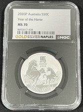 2026P Australia S50C Year of the Horse 1/2 oz Silver &ndash; NGC MS70 Black Core
