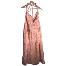 FASHION NOVA floral lightweight halter cotton blend Easter Weddjng maxi dress 3X