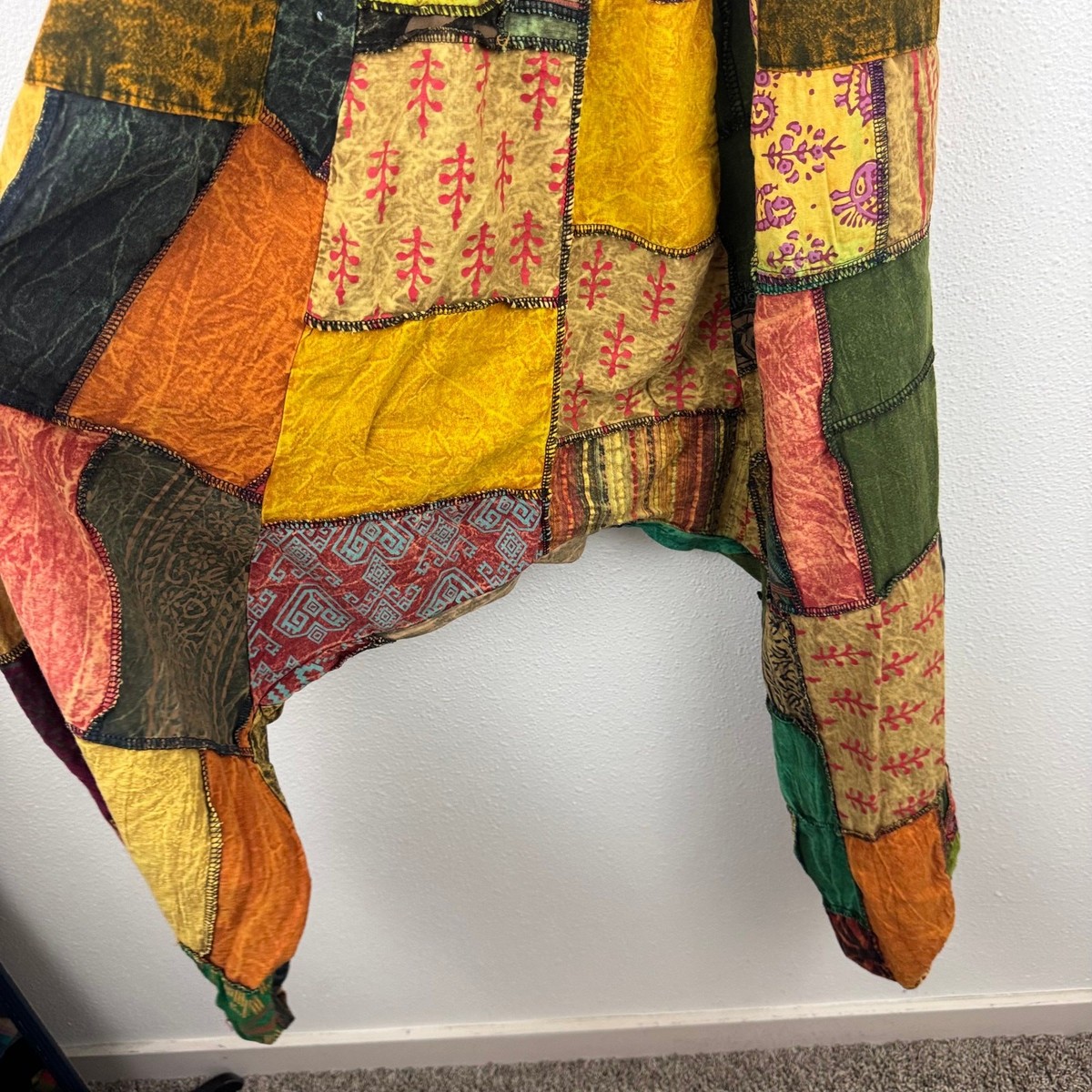 Katmandu Imports Harem Overalls Patchwork OS Jumpsuit View 4