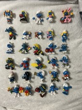 Vintage 70s/80s Mixed Smurfs Smurfettes Figure Lot Of 30 Schleich Wedding Rares