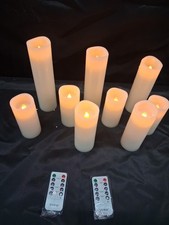 Flameless 9-Piece Decorative Candles, Ivory White, Remote-Controlled