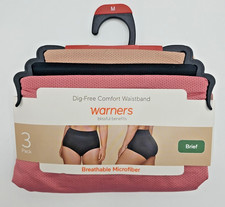 Warners Womens Blissful Benefits BRIEFS Panties MICROFIBER 3-Pack MEDIUM 8/10 