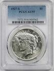 1927-S $1 PCGS AU 55 Peace Silver Dollar