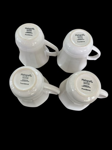 Pfaltzgraff Providence 16 oz Ceramic Stoneware Mugs White Paneled Set of 4 - 第 6/8 張圖片