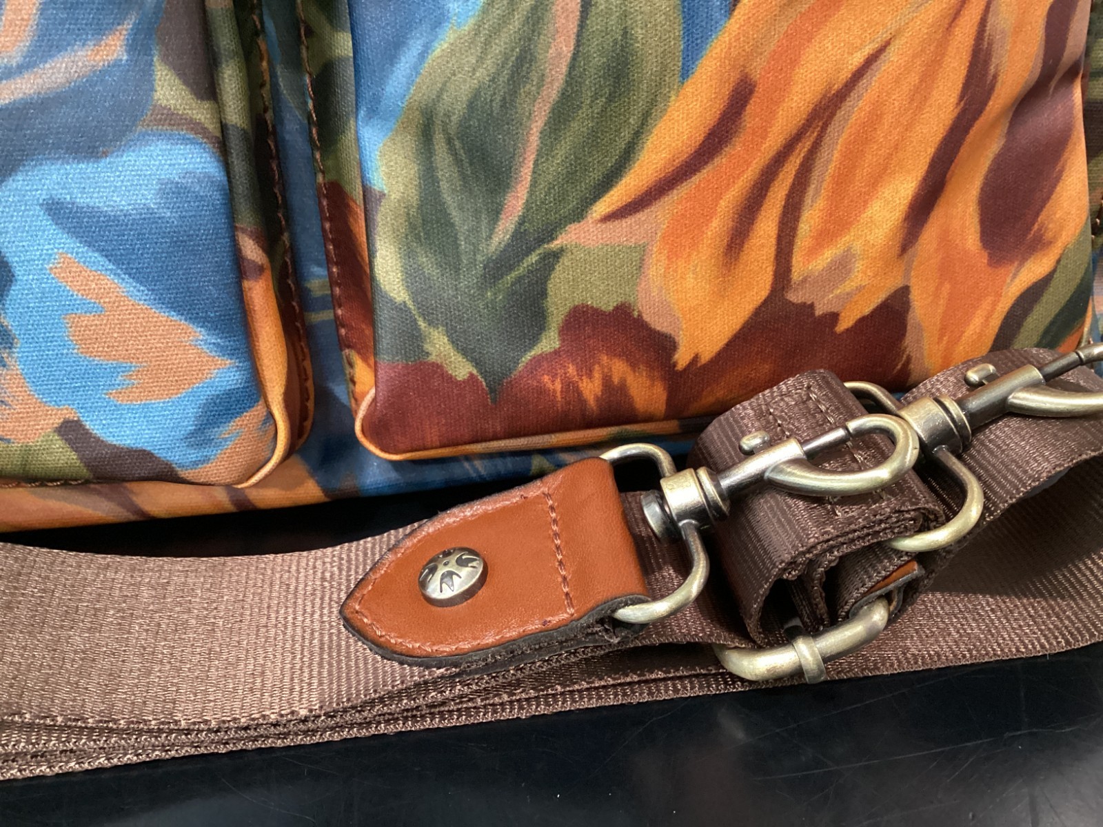 Patricia Nash Sorlana Marigold Harvest Travel Tote Coated Canvas Leather 19x13x7