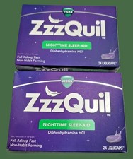 READ Vicks Zzzquil Nighttime Sleep Aid, Non-Habit Forming - 24 Ct 2cnt