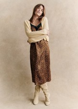 Sézane Nassima Leopard Silk Dress Size 38, US size 6