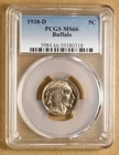 1938 D Buffalo Nickel PCGS MS66