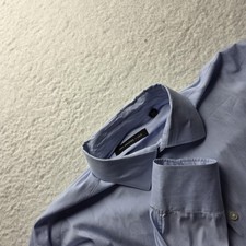 John Varvatos USA Dress Shirt Mens 16 32/33 Blue Stripe Slim Fit Long Sleeve