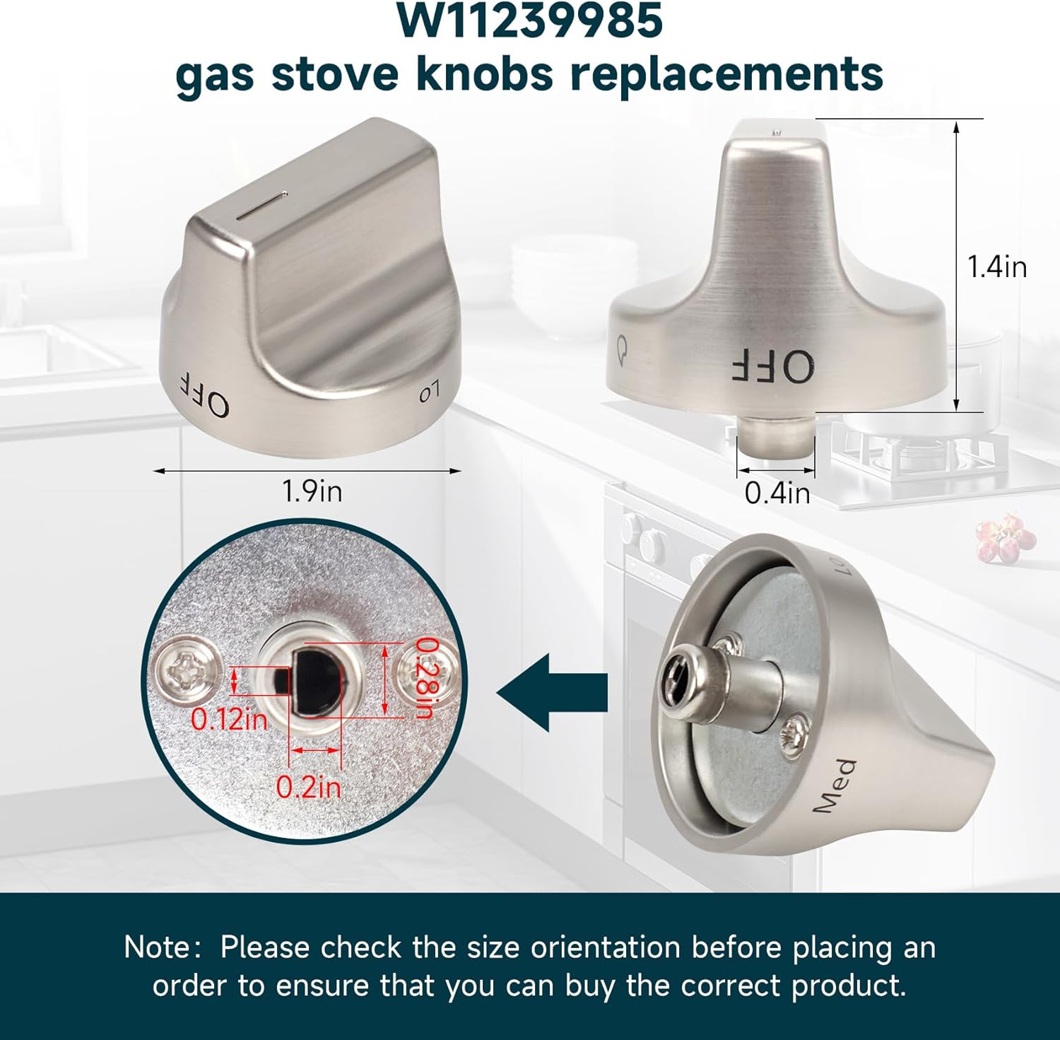 W11239985 W10850015 Gas Stove Knobs (1PCS) Replace W11032553 Control Knob, Compa
