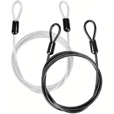 2 Pack 3.3 ft Outdoor Travel Security Cable with Loops - 1/8 Inch Thickness
