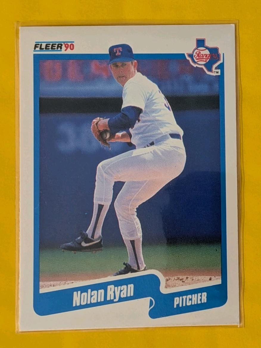 *ERRORS* 1990 Fleer Nolan Ryan #313 Rare Print Defect/Flaw (Red Face/Cigarette)